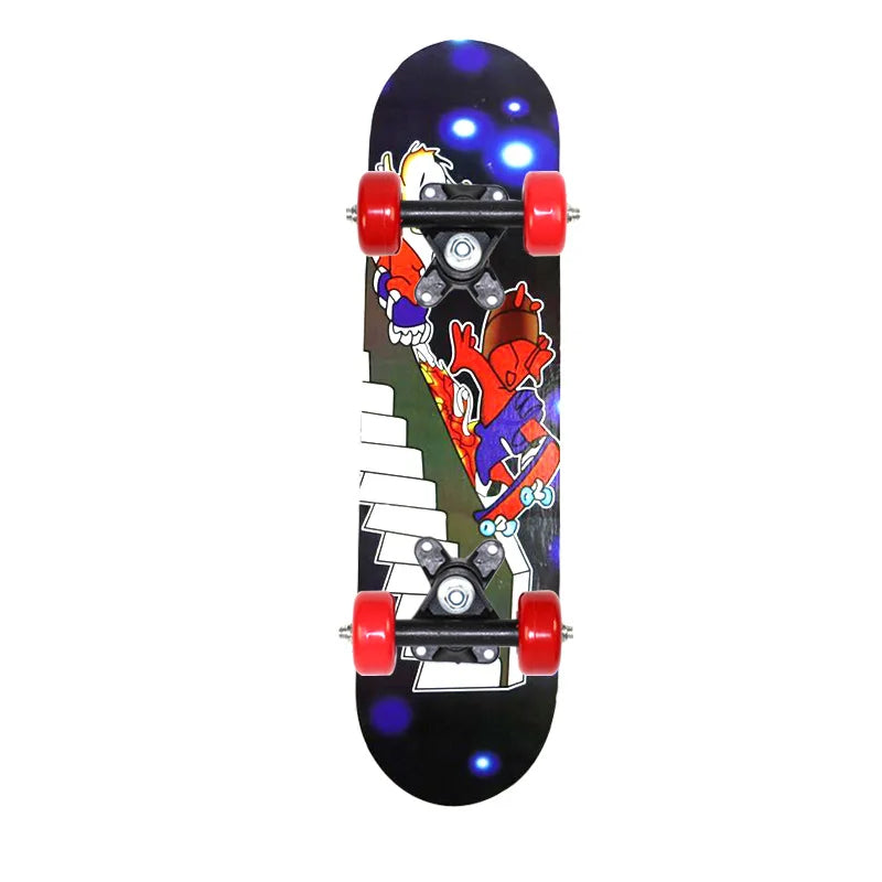 60CM Kids Skateboarding Cartoon Skateboard Dinosaur Spider Longboard Marple Double Rocker