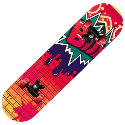 60CM Kids Skateboarding Cartoon Skateboard Dinosaur Spider Longboard Marple Double Rocker