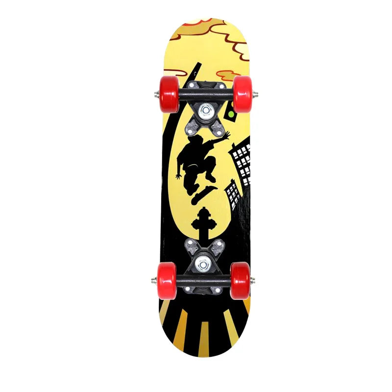 60CM Kids Skateboarding Cartoon Skateboard Dinosaur Spider Longboard Marple Double Rocker