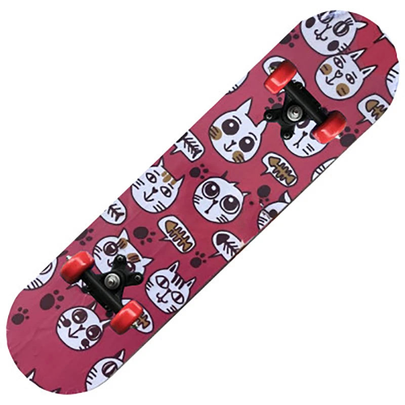 60CM Kids Skateboarding Cartoon Skateboard Dinosaur Spider Longboard Marple Double Rocker