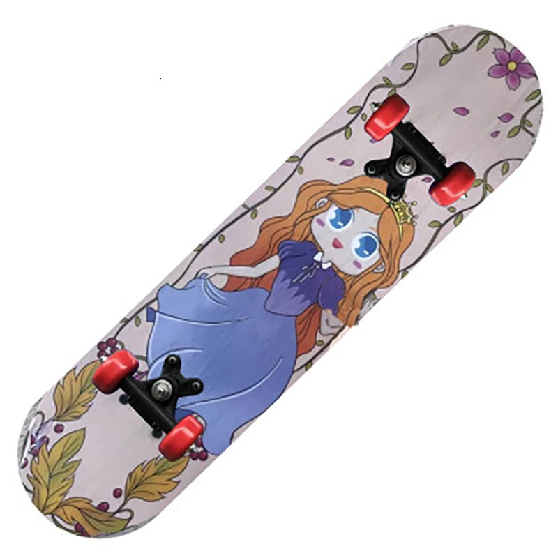 60CM Kids Skateboarding Cartoon Skateboard Dinosaur Spider Longboard Marple Double Rocker