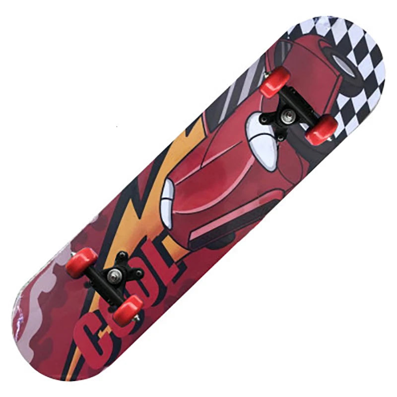 60CM Kids Skateboarding Cartoon Skateboard Dinosaur Spider Longboard Marple Double Rocker