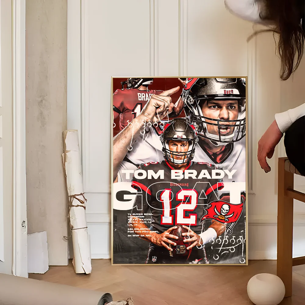 Tom Brady Quotes Canvas American Football Athlete Anime Posters