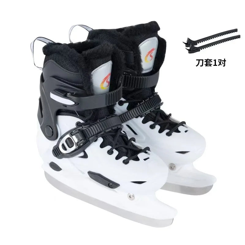Children's Hardshell Skates, Plus Warm Fleece Speed Skates Shoes, Adult Skates, Real Skates,