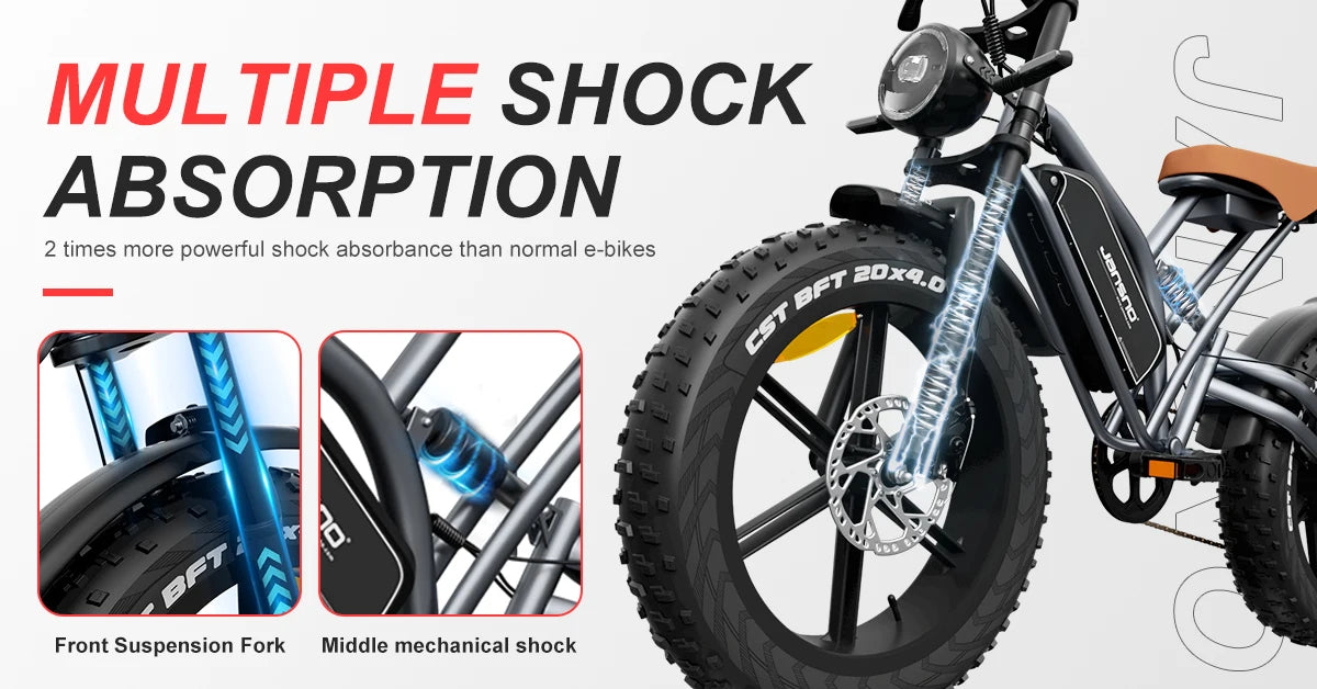 jansno x50 Adult Electric Bike 750W Motor EBicycle 48V 14AH 20 Inch Tire E-Bike