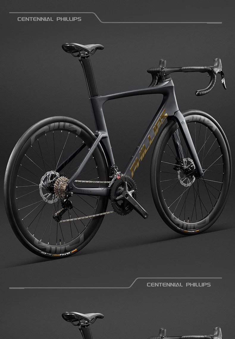 2025 New Ultra-Light Carbon Fiber Road Bike Fast Racing Bicycle with Hydraulic Disc Brakes
