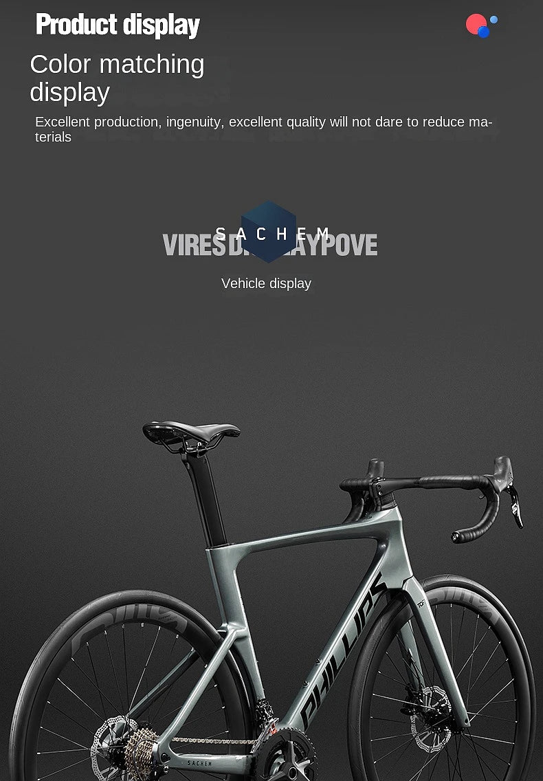 2025 New Ultra-Light Carbon Fiber Road Bike Fast Racing Bicycle with Hydraulic Disc Brakes