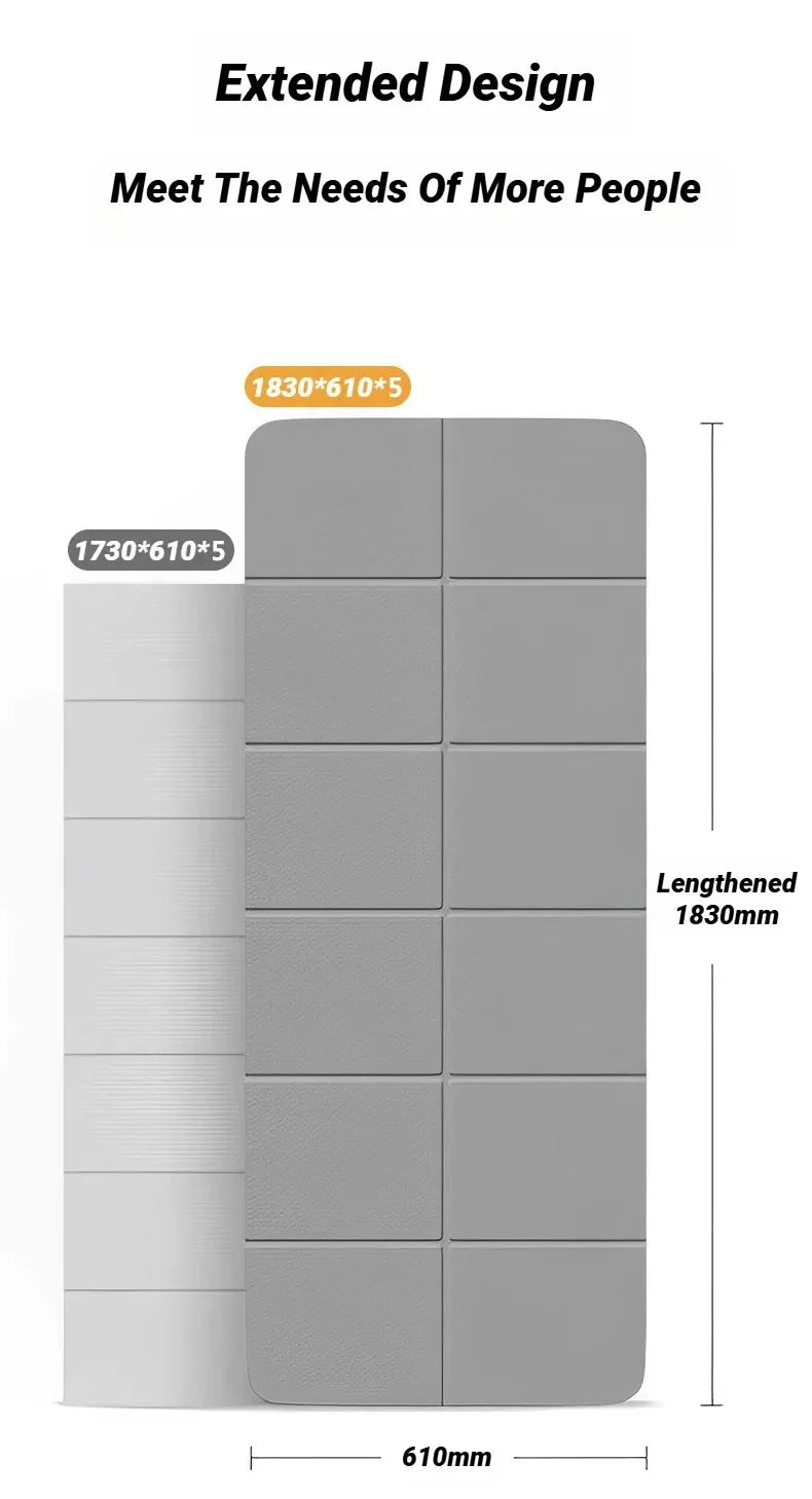 Foldable Yoga Mat Eco Friendly Tpe Folding Travel Fitness Exercise Double Sided Non-Slip For Pilates & Floor Workouts