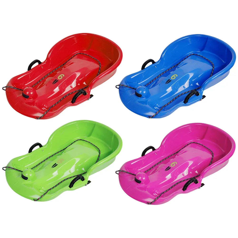 Plastic Snow Sled Toboggan  2Handles Kid  for Winter Sport