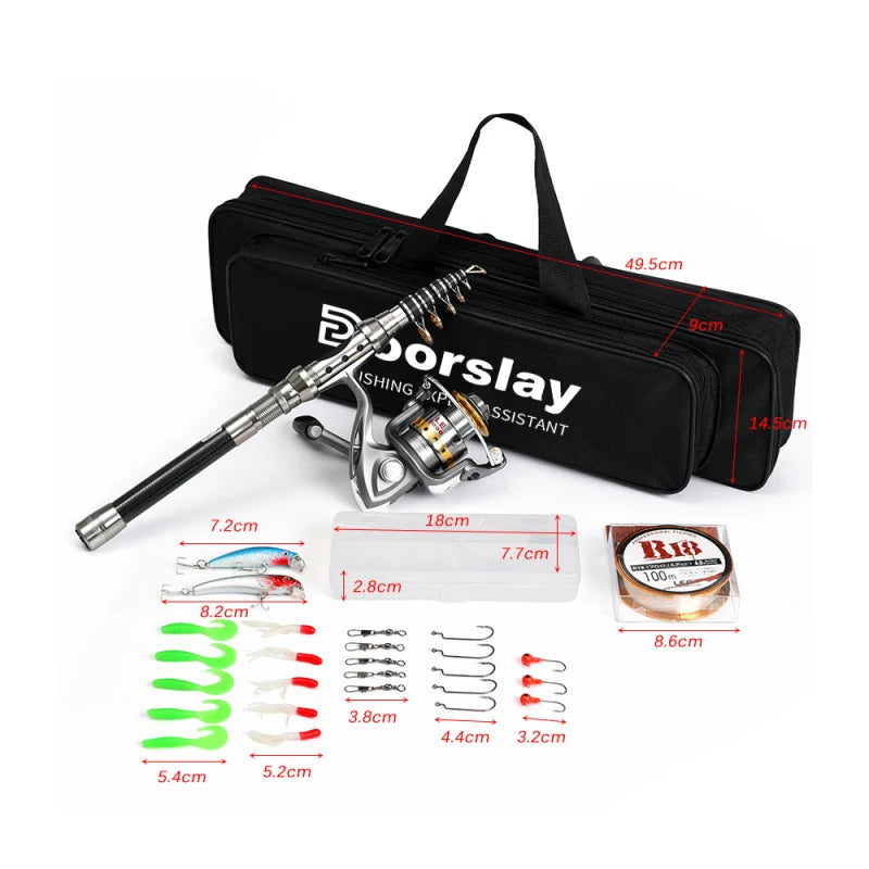 Telescopic Fishing Rod and Reel Combo Full Kit