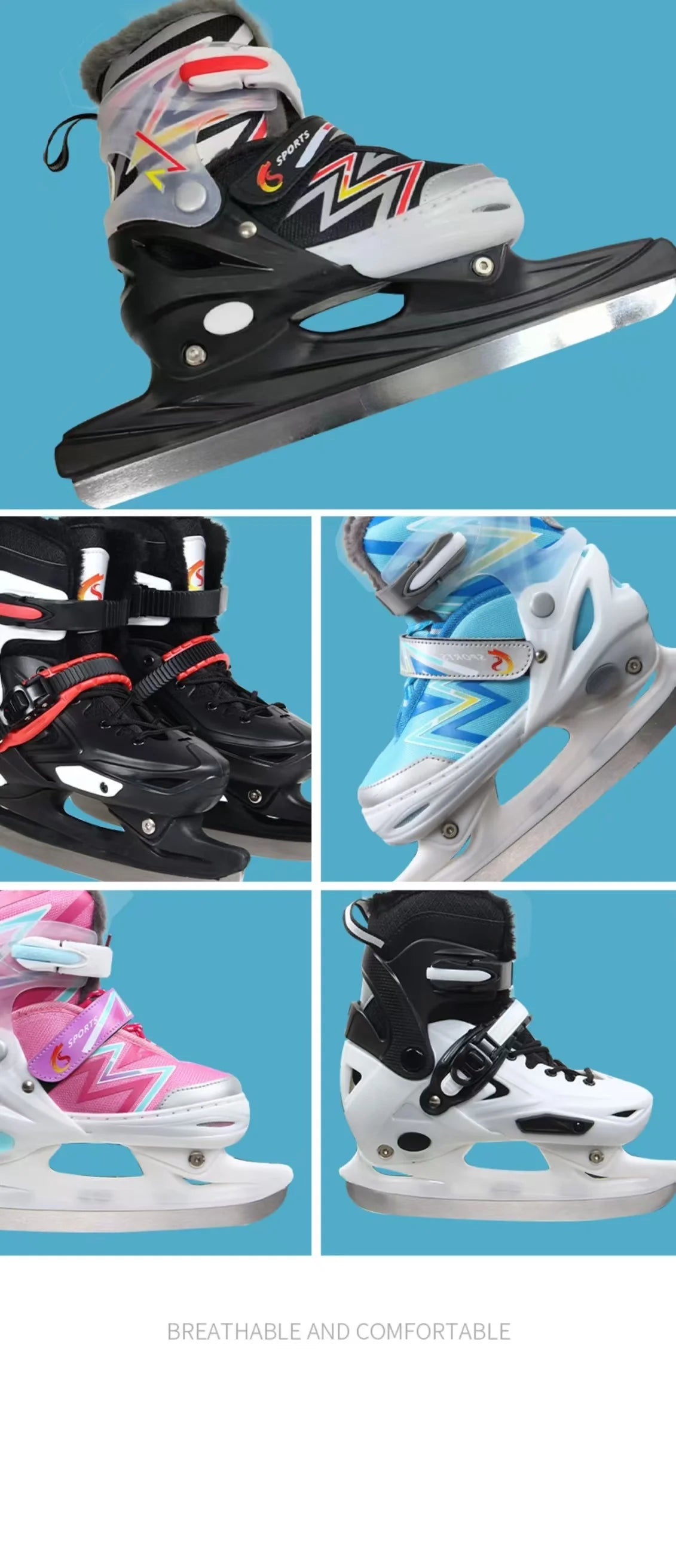 Children's Hardshell Skates, Plus Warm Fleece Speed Skates Shoes, Adult Skates, Real Skates,