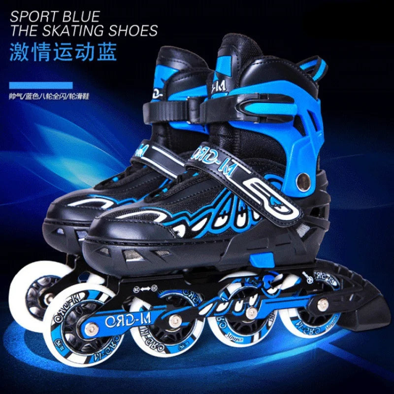 Adult the Skating Shoes Student Flash Adjustable Roller Skates  Foam Wheel Men and Women