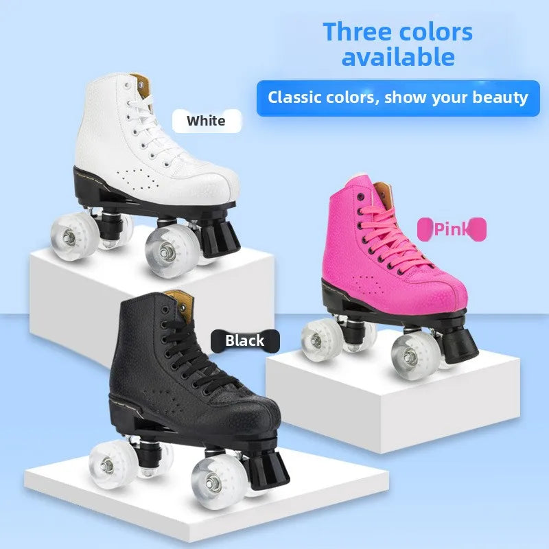 New Double Row Roller Skates Four-Wheel  Inline Skates for Men, Women, Adults, and Children