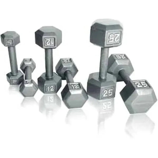 20lb Cast Iron Hex Dumbbell Single, Solid One Piece Weight for Home Gym Strength Training,