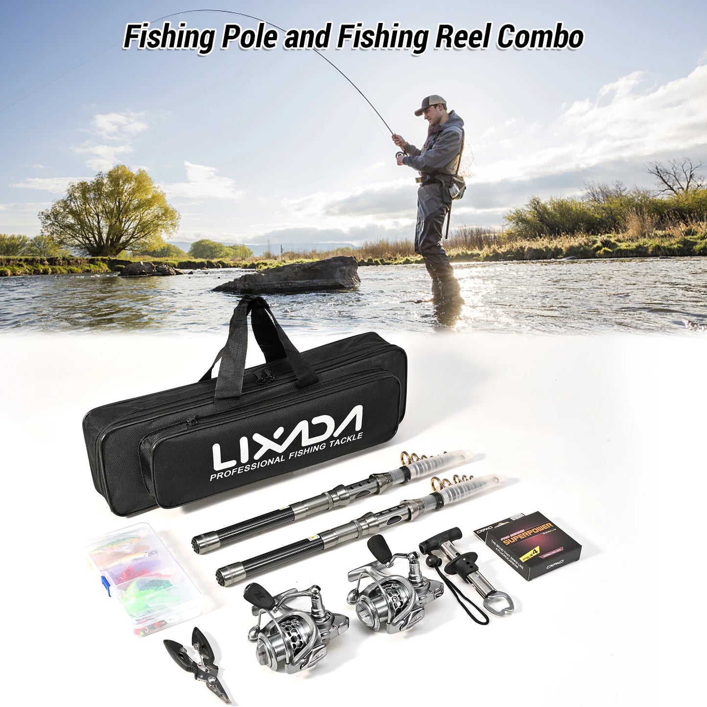 Fishing Pole Reel Combos Telescopic Fishing Rod Kit