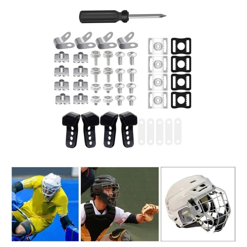 652F 31Pcs Football Helmets Repair kits Football Helmets Hardware kits Hockey Helmets Replacement Part for Hockey Baseball Sport