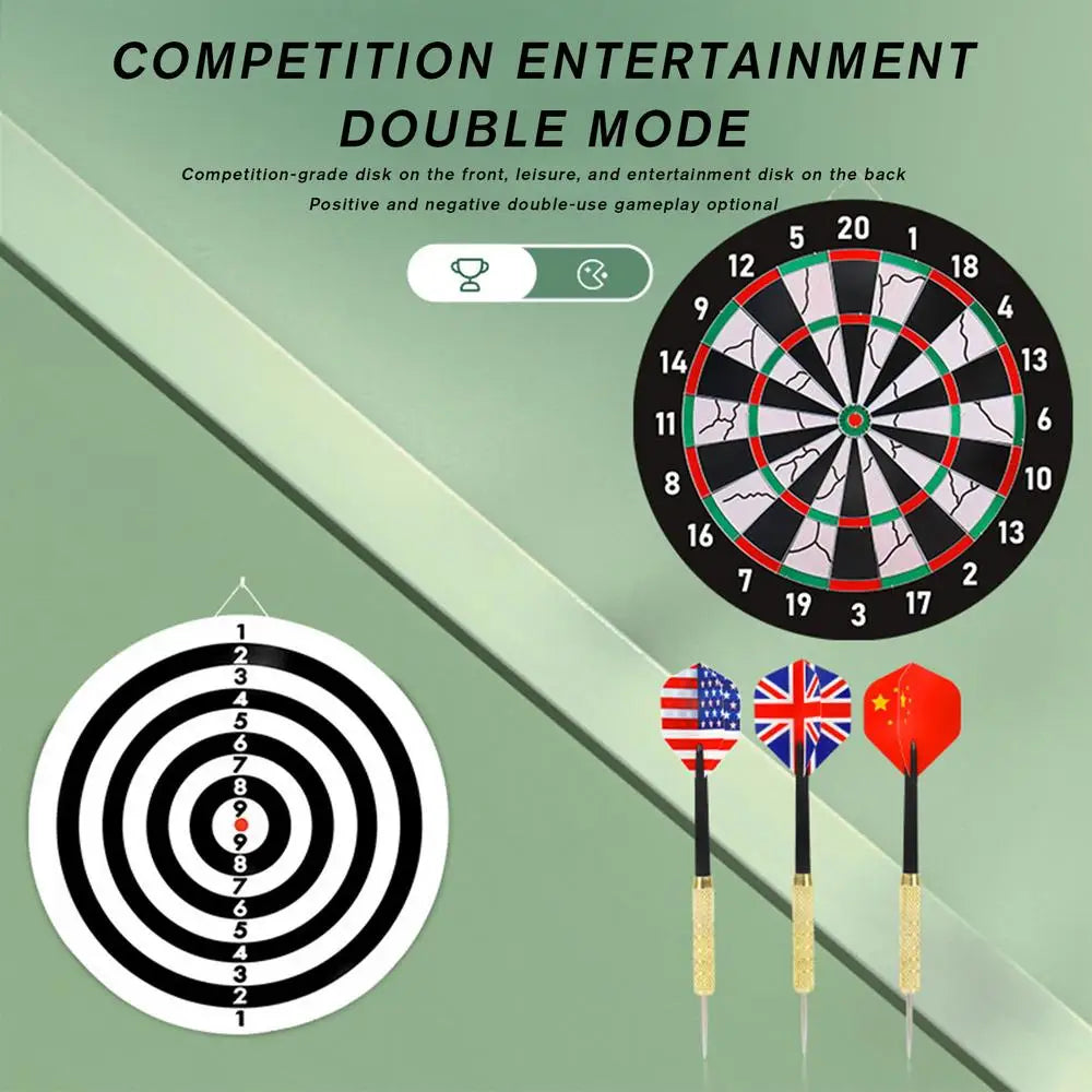 Professional Dart Board  Stable Flocking Board With Darts Thick 15in Game