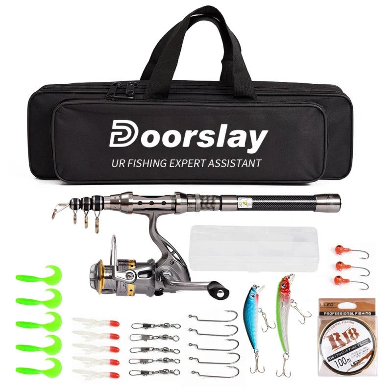 Telescopic Fishing Rod and Reel Combo Full Kit