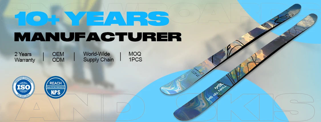 New Season Soft Light Durable Park All Mountain Rail Jib Freestyle Skis Twin Tip Alpine Ski