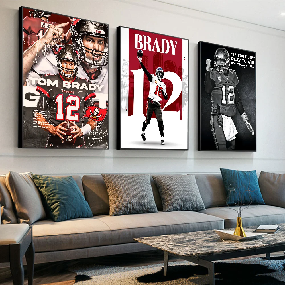 Tom Brady Quotes Canvas American Football Athlete Anime Posters