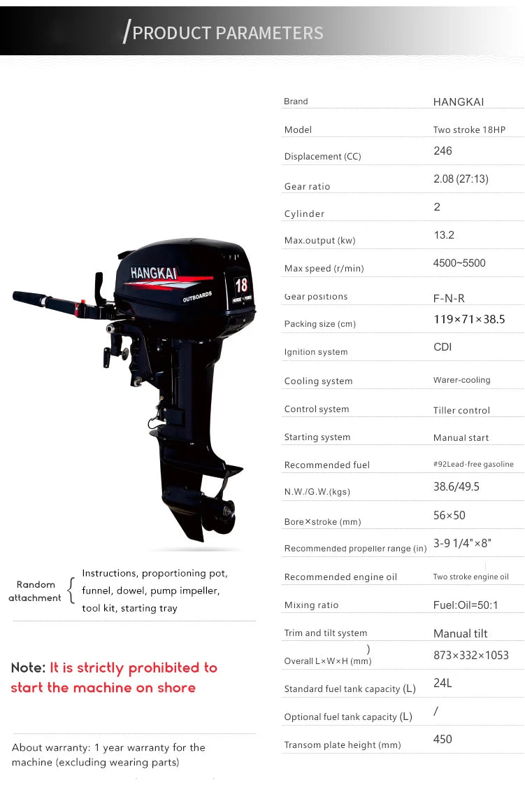 Outboard Motor 18HP Outboard Engine 2 Stroke