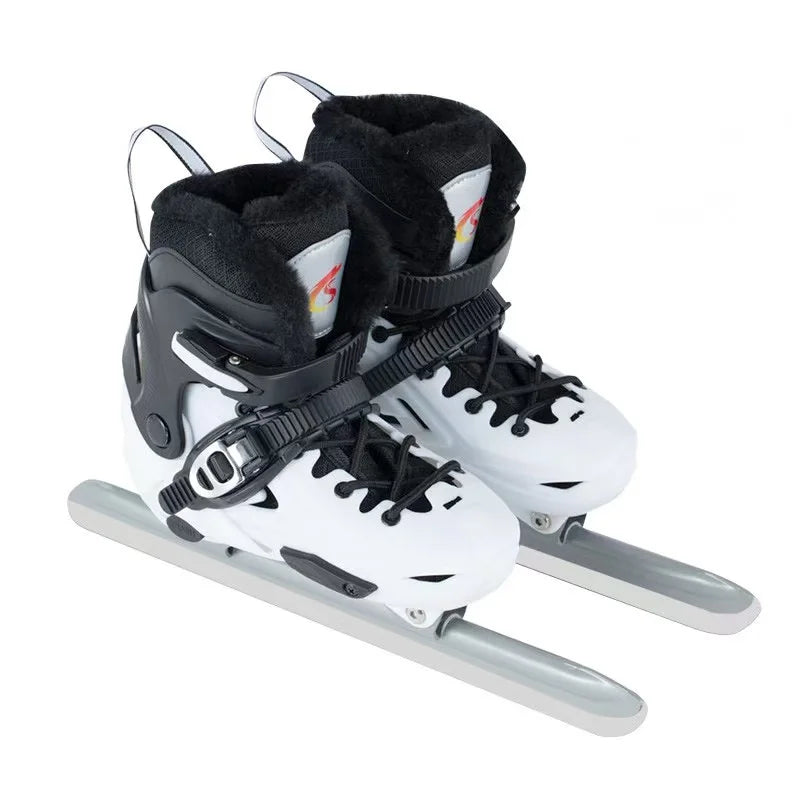 Children's Hardshell Skates, Plus Warm Fleece Speed Skates Shoes, Adult Skates, Real Skates,