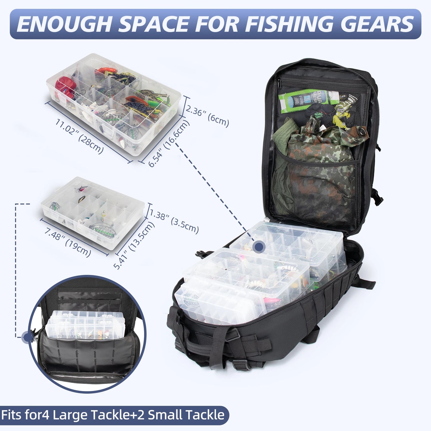 45L Fishing Hunting Bag Tactical Backpack Men's