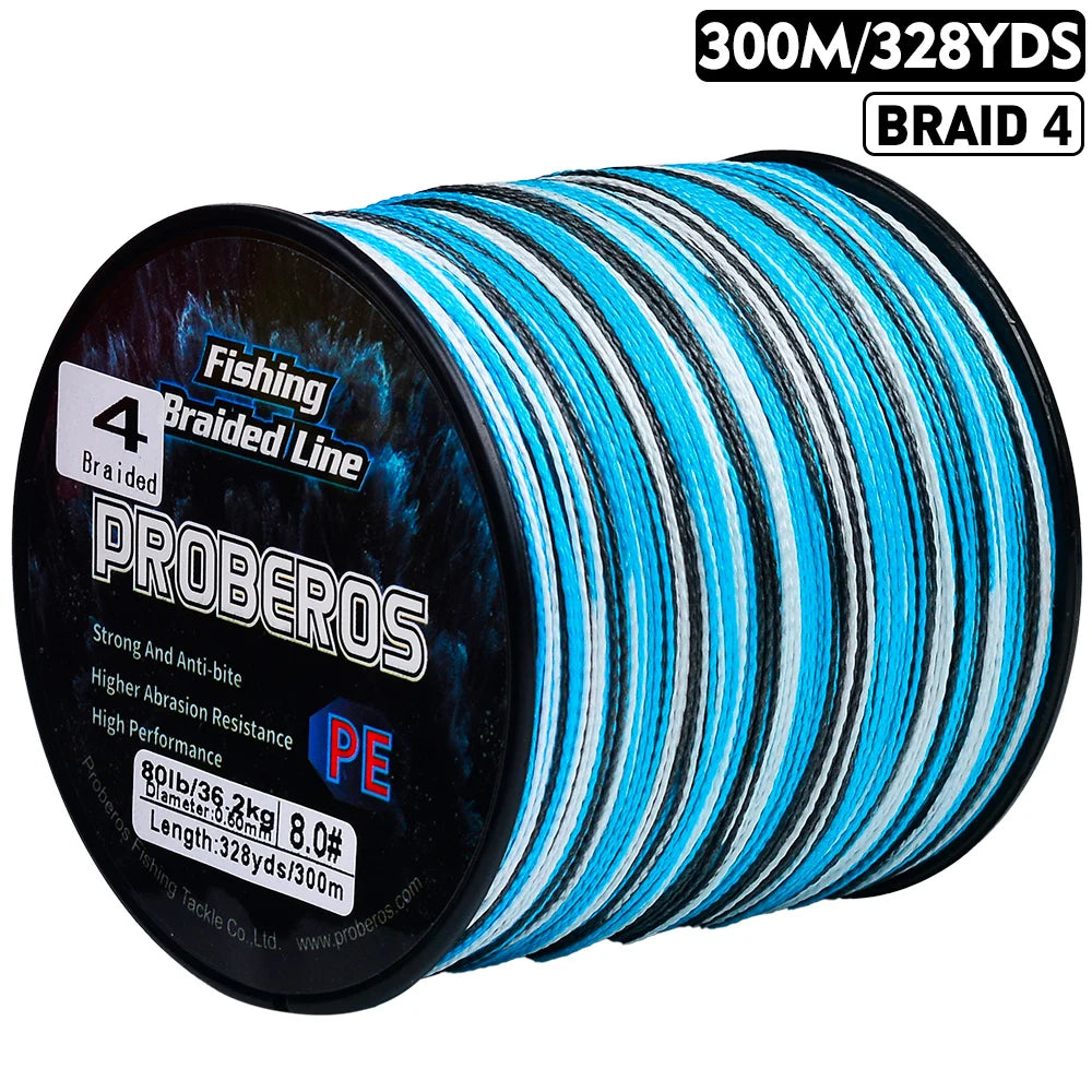 PROBEROS 300M 4 Strands Braided Multifilament Fishing Line