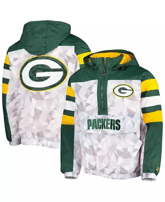 Men's Green Bay Packers Hooded Running Jacket Half-Zip