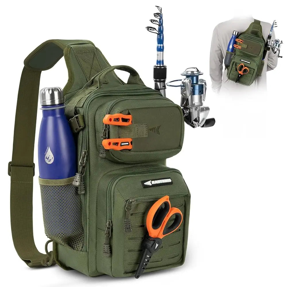 Tactical Fashion Fishing Sling Tackle Bag Lightweight Fishing Backpack