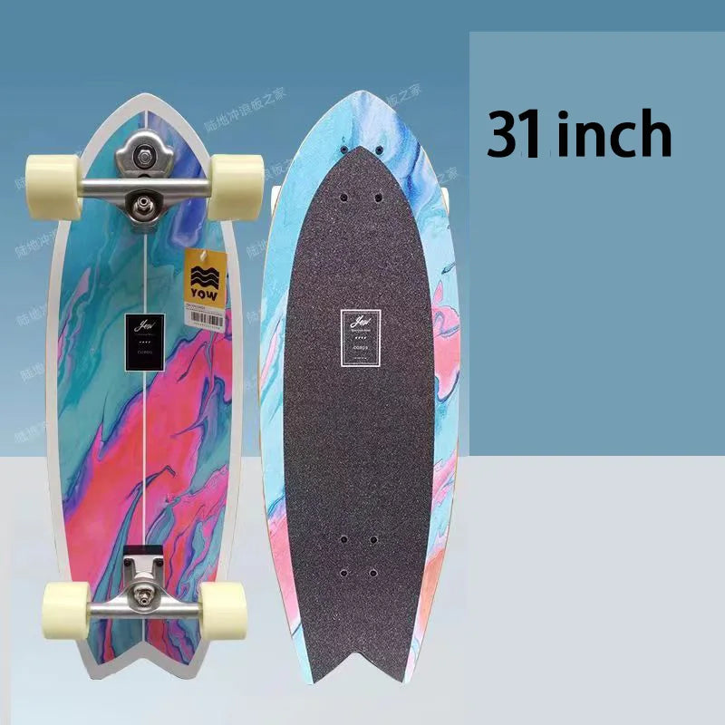 YOW land surf skateboard longboards whole kits good quality spring system branded with trucks wheels