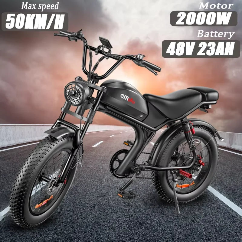 Electric bike C93 2000w dual motor 48V 23AH lithium battery adult Electric bicycle