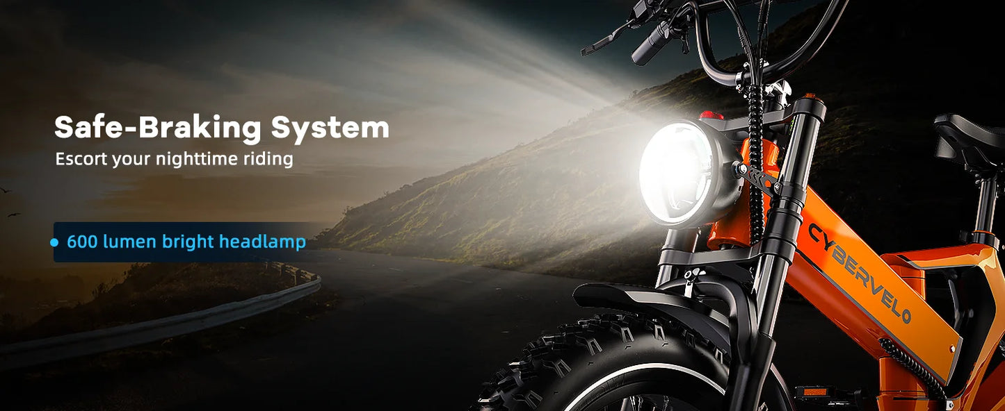 1000W(Peak 2000W)Folding Electric Bike for Adults,35MPH 100Mile,48V 25Ah Removable Battery