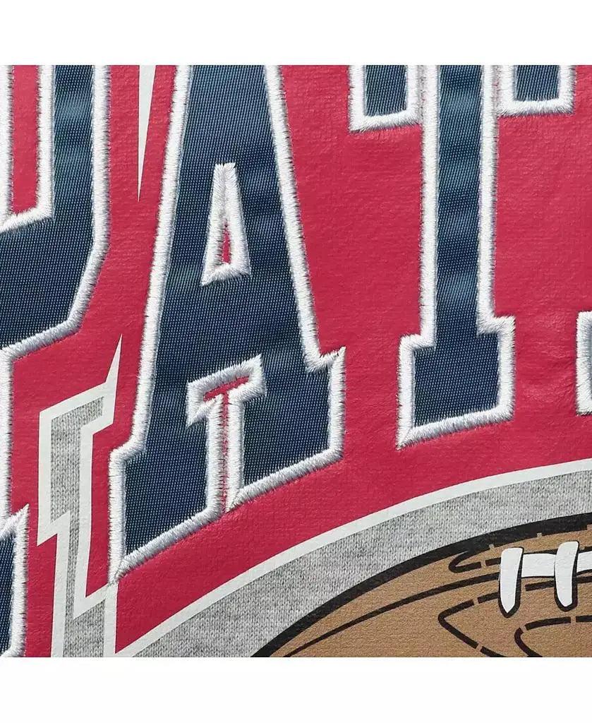 Mitchell & Ness | Men's Heathered Gray New England Patriots Big and Tall Allover Print Pullover Sweatshirt