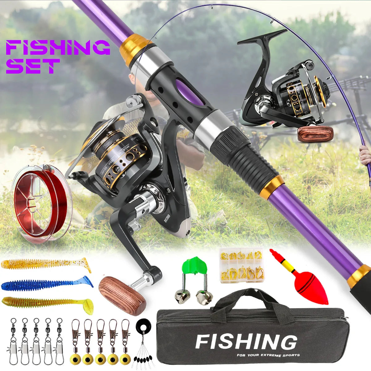 fishing gear full set of combination throwing rod