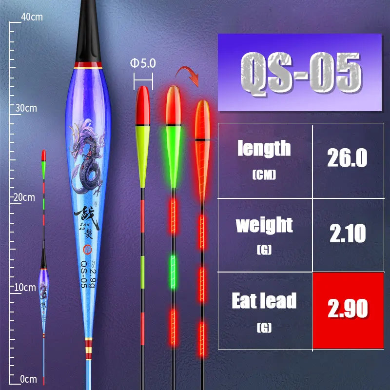 Night Fishing Float Electronic Gravity Induction Color Change LED 2 Bullet Bullet Eye-Catching