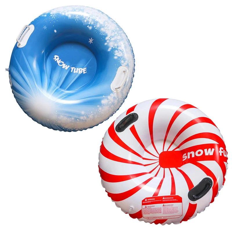 Snow Tube, Leakproof Thickened Wear-Resistant Heavy Duty Hard Bottom Sleds Snow with Handles