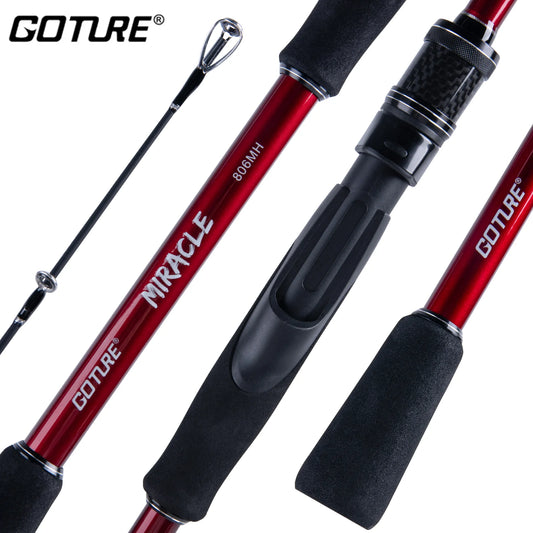 Goture Spinning Fishing Rod M/MH 6 Sections Ultralight  24T Carbon Fiber Lure Pole