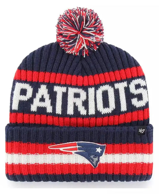 '47 Brand | Men's Navy New England Patriots Bering Cuffed Knit Hat with Pom