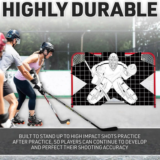 Hockey Goal Improve Skills Foldable Lightweight Waterproof Protable Hockey Net
