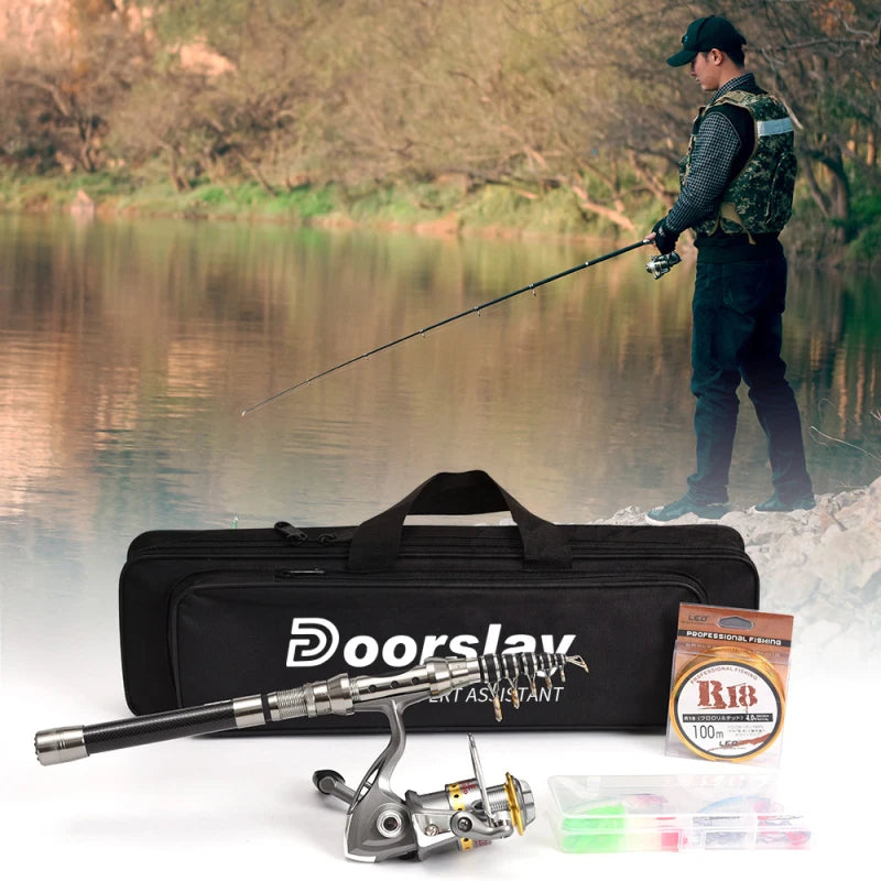 Telescopic Fishing Rod and Reel Combo Full Kit