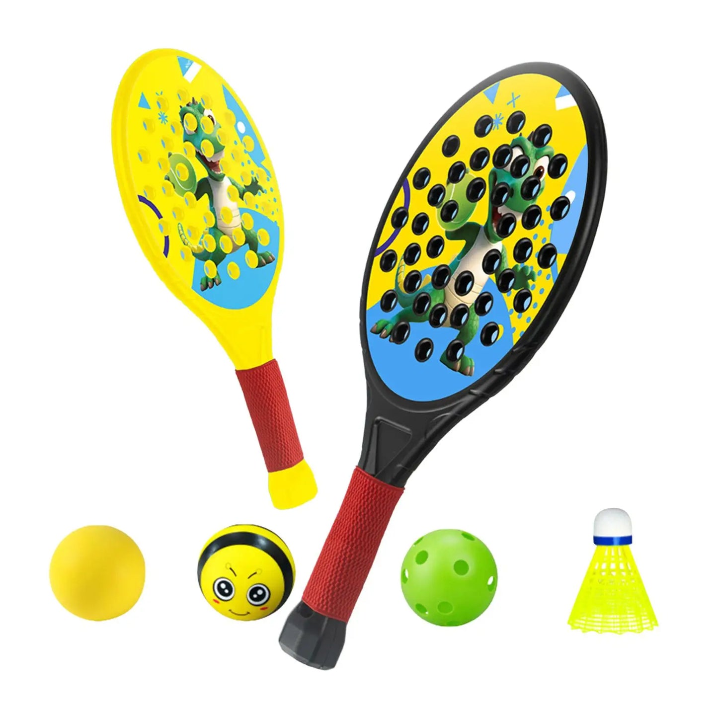 2Pcs Kids Padel Rackets Paddles Set Stylish Sweat Absorbing Gripping Paddle Tennis  for Beginners Kids Sports