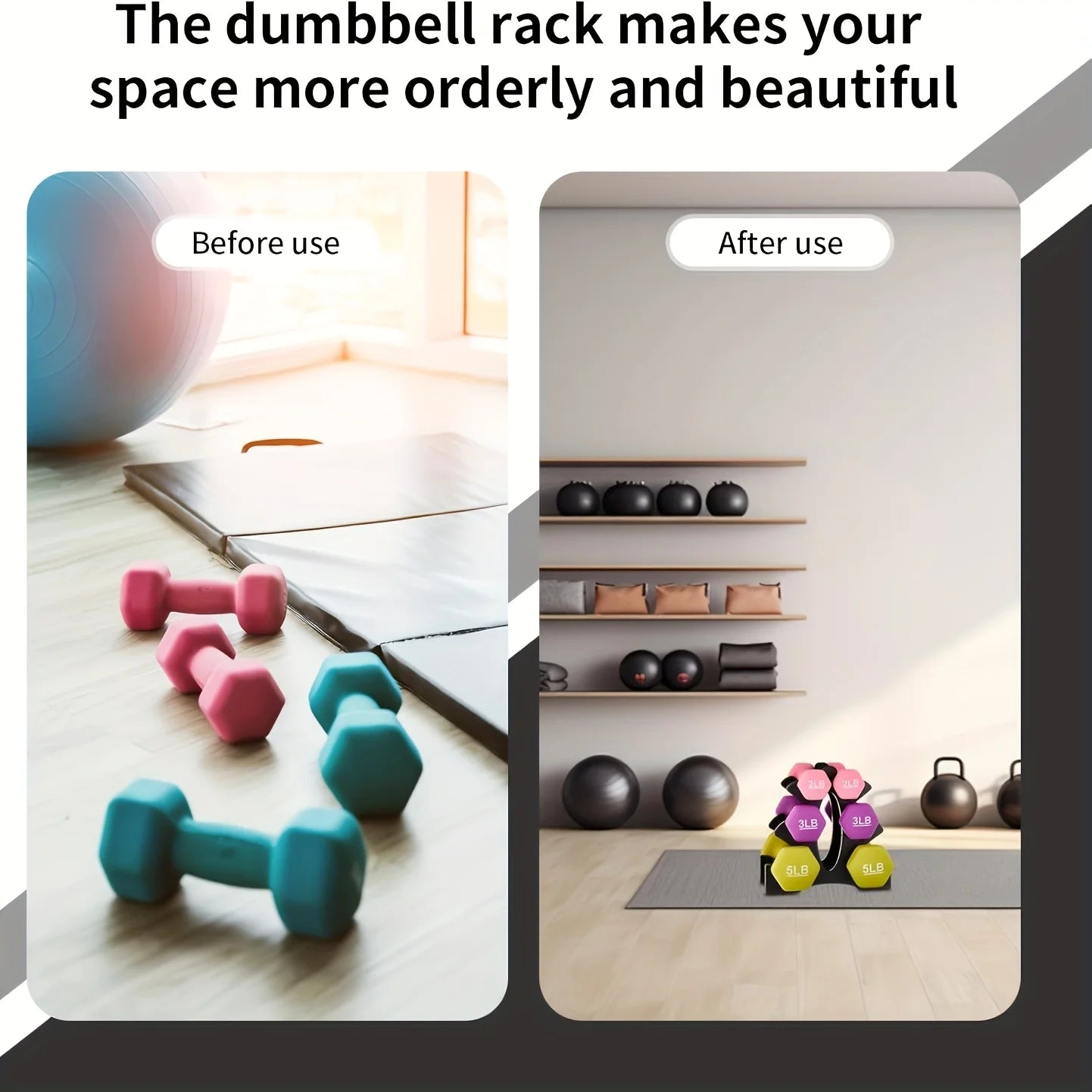 Sleek Strong 3pcs Dumbbell Set for Women Lift, Tone, Transform 2lbs, 3lbs, 5lbs