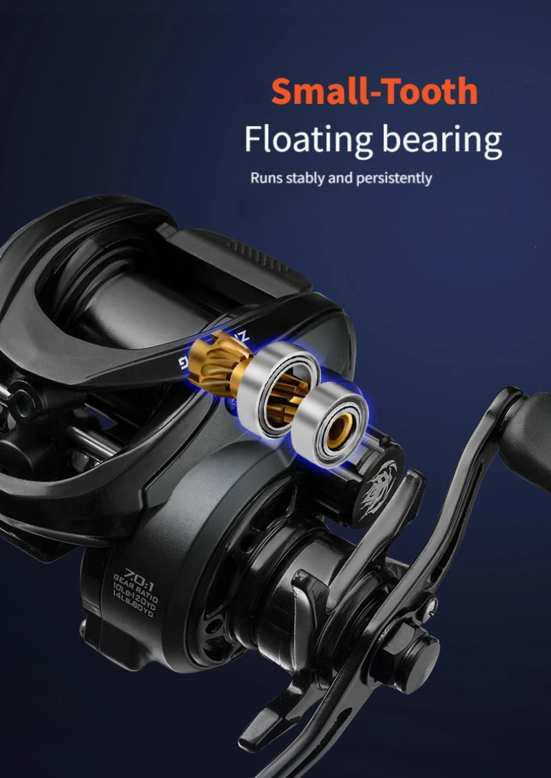 ThunderHawk Baitcasting Reel 7.0:1 Gear Ratio 4.5kg Max Drag Saltwater