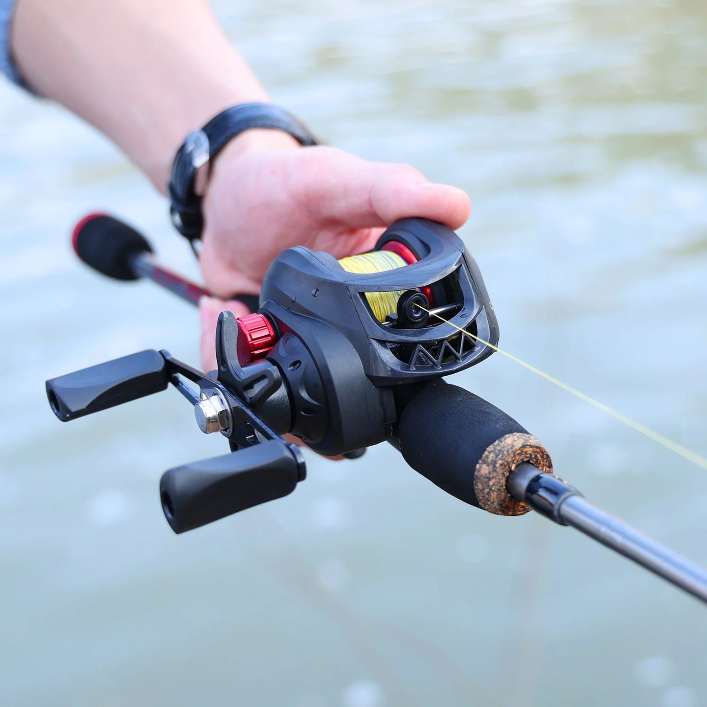 Sougayilang Baitcasting Fishing Rod and Reel Combo 5Section Fishing Rod