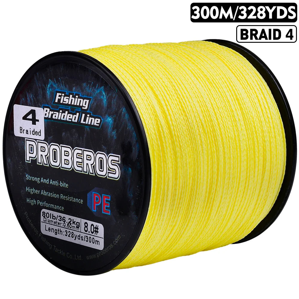 PROBEROS 300M 4 Strands Braided Multifilament Fishing Line