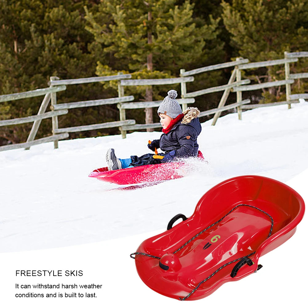 Plastic Snow Sled Toboggan  2Handles Kid  for Winter Sport