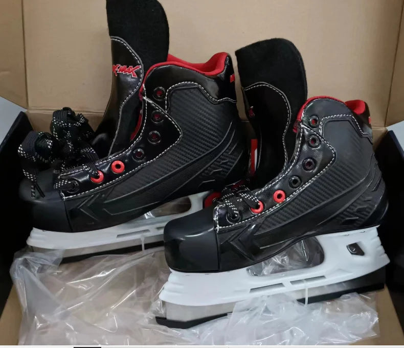 Manufacturer High End Integrated Ice Team Use Material Premium Ice Hockey Skates Shoes