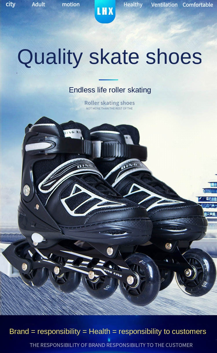 Adult the Skating Shoes Student Flash Adjustable Roller Skates  Foam Wheel Men and Women