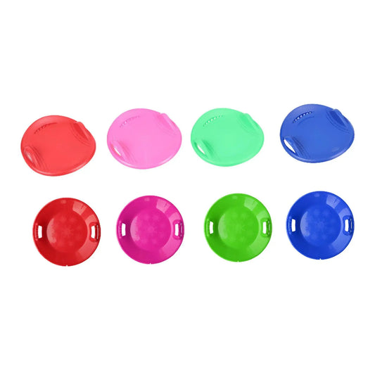 Round Snow Sled Toboggan Grass Sliding Sled Skiing Board Snow Luge Sledge for Boys Girls Kids